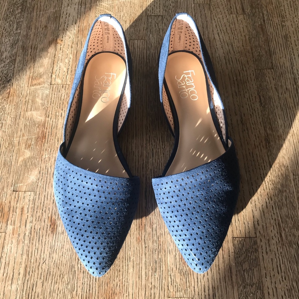 Franco Sarto Navy Suede Flats Size 6.5